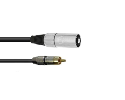 OMNITRONIC Adaptercable XLR(M)/RCA(M) 0.2m bk