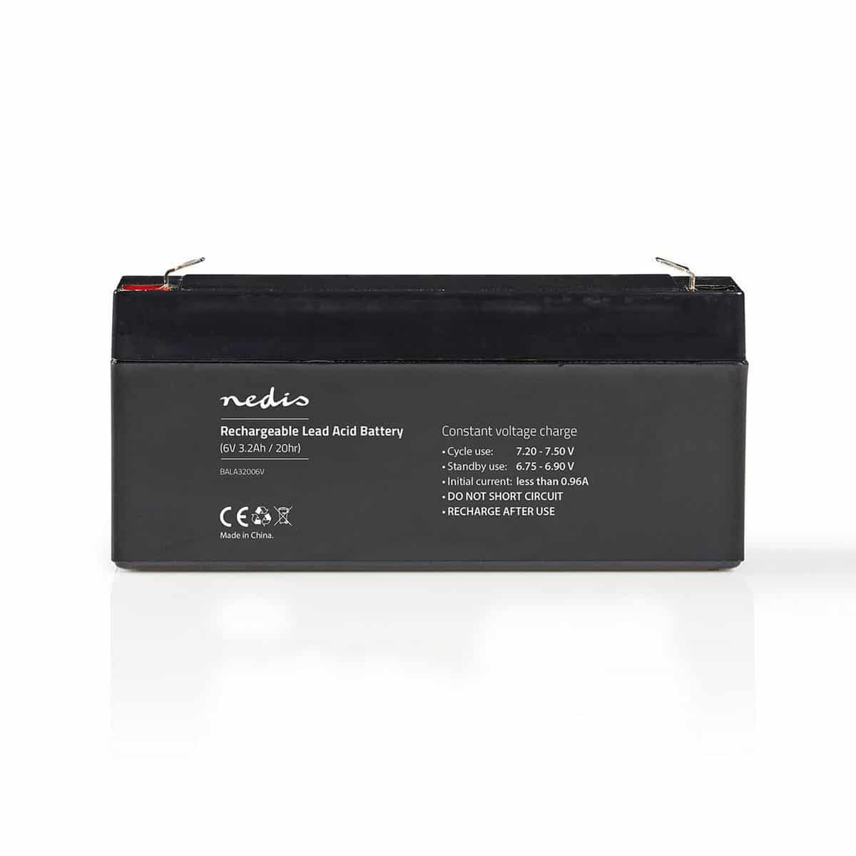 Nedis Ladattava Lyijyhappoakku 6 V | 3 200 mAh | 134 x 35 x 61 mm