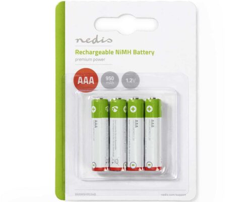 Nedis Ladattava Ni-MH-Akku, AAA | 1.2 V | 950 mAh | 4 kappaletta | Rakko