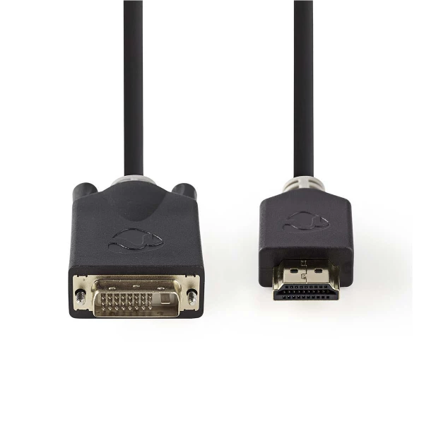 Nedis HDMI–DVI-Kaapeli | HDMI™-Liitin – DVI-D 24+1-Nastainen Uros | 2,0 m | Antrasiitti