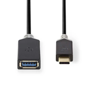Nedis USB 3.0 -Kaapeli | Type-C, Uros – A, Naaras | 0,15 m | Antrasiitti