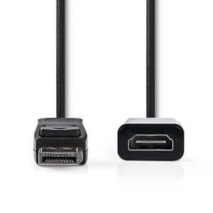 Nedis DisplayPort – HDMI™ -kaapeli | DisplayPort, Uros – HDMI™-lähtö | 0,2 m | Musta