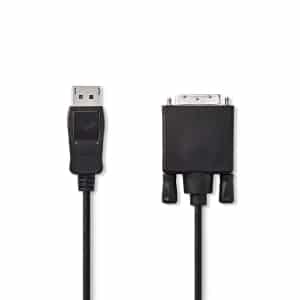 Nedis DisplayPort – DVI -kaapeli | DisplayPort, Uros – DVI-D 24+1-Nastainen Uros | 1,0 m | Musta