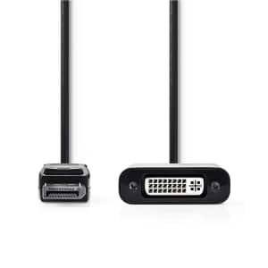 Nedis DisplayPort – DVI -kaapeli | DisplayPort, Uros – DVI-D 24 + 1-Nastainen Naaras | 0,2 m | Musta