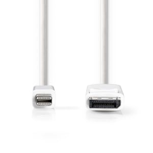 Nedis Mini-DisplayPort–DisplayPort-Kaapeli | Mini-DisplayPort, Uros – DisplayPort, Uros | 2,0 m | Valkoinen