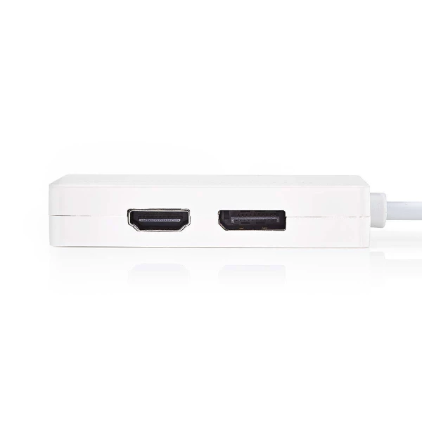Nedis Mini-DisplayPort–Monisovitinkaapeli | Mini-DisplayPort, Uros – DisplayPort Naaras + DVI-D 24+1-Nastainen Naaras + HDMI™-lähtö | 0,2 m | Valkoinen