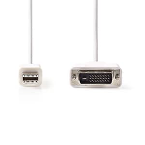 Nedis Mini-DisplayPort–DVI-Kaapeli | Mini-DisplayPort, Uros – DVI-D 24+1-Nastainen Uros | 2,0 m | Valkoinen
