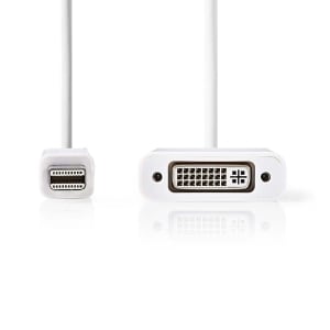 Nedis Mini-DisplayPort–DVI-Kaapeli | Mini-DisplayPort, Uros – DVI-D 24 + 1-Nastainen Naaras | 0,2 m | Valkoinen