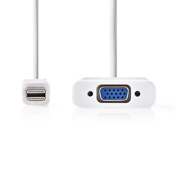 Nedis Mini-DisplayPort–VGA-Kaapeli | Mini-DisplayPort, Uros – VGA, Naaras | 0,2 m | Valkoinen