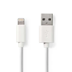 Nedis Synkronointi- ja Latauskaapeli | Apple Lightning, 8-nastainen Uros – USB-A, Uros | 3,0 m | Valkoinen