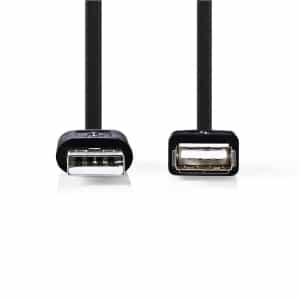 Nedis USB 2.0 -Kaapeli | A, Uros – A, Naaras | 0,2 m | Musta