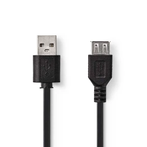 Nedis USB 2.0 -Kaapeli | A, Uros – A, Naaras | 0,2 m | Musta