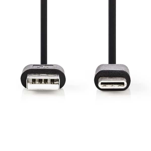 Nedis USB 2.0 -Kaapeli | Type-C, Uros – A, Uros | 0,1 m | Musta