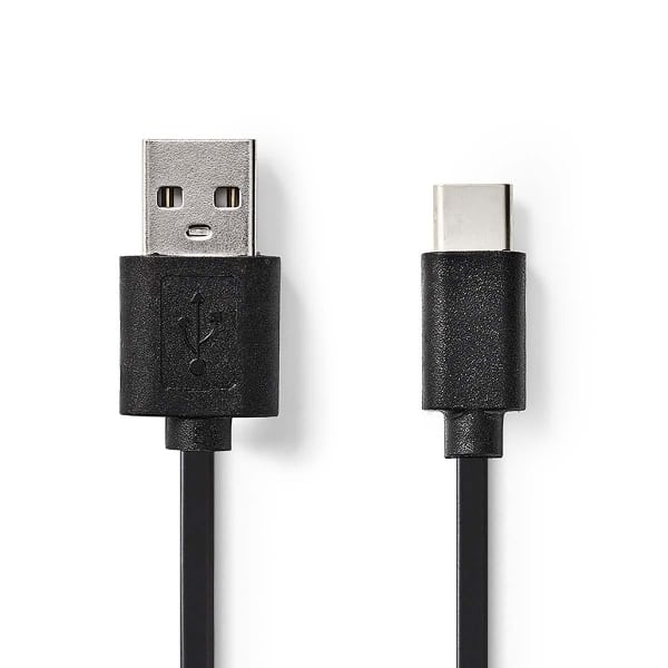 Nedis USB 2.0 -Kaapeli | Type-C, Uros – A, Uros | 0,1 m | Musta