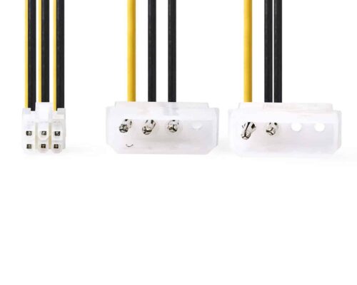 Nedis Sisäinen virtajohto | 2 x Molex, Uros – PCI Express, Naaras | 0,15 m | Monenlainen