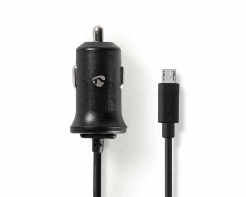 Nedis Autolaturi | 2.4 A | Kiinteä kaapeli | Micro USB | Musta