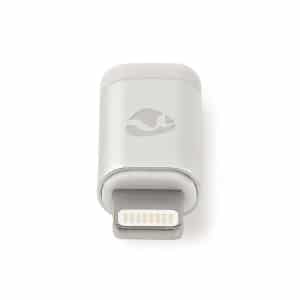 Nedis Apple Lightning -Sovitin | Apple Lightning, 8-nastainen Uros – USB Micro B, Naaras