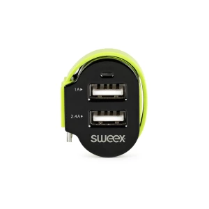 Sweex Autolaturi 3-Ulostuloa 6 A 2 x USB / Micro USB Musta/Vihreä