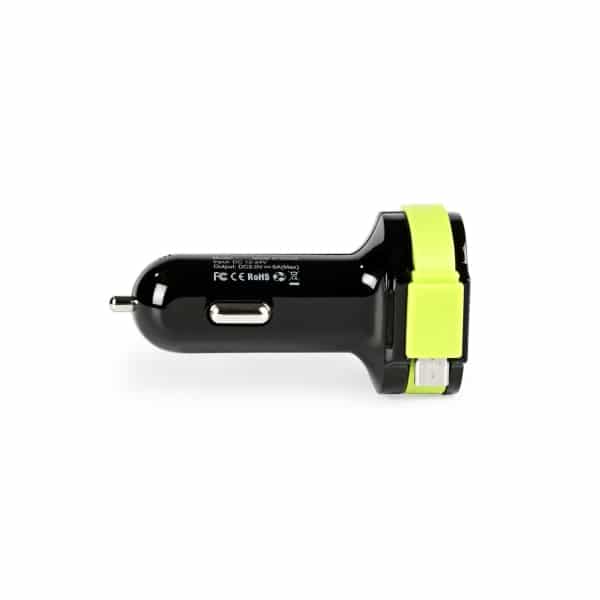 Sweex Autolaturi 3-Ulostuloa 6 A 2 x USB / Micro USB Musta/Vihreä