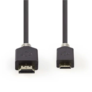 Nedis High Speed HDMI™ -Kaapeli, jossa Ethernet | HDMI™-Liitin – HDMI™ Mini -Liitin | 2,0 m | Antrasiitti