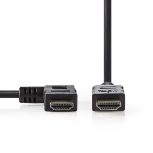 Nedis High Speed HDMI™ -Kaapeli, jossa Ethernet | HDMI™-Liitin – HDMI™-Liitin, Vasen Kulma | 1,5 m | Musta