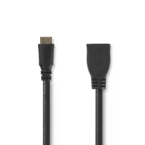 Nedis High Speed HDMI™ -Kaapeli, jossa Ethernet | HDMI™ Mini -Liitin – HDMI™, Naaras | 0,2 m | Musta