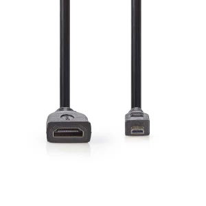 Nedis High Speed HDMI™ -Kaapeli, jossa Ethernet | HDMI™ Micro -Liitin – HDMI™, Naaras | 0,2 m | Musta