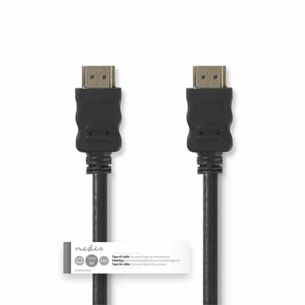 Nedis High Speed HDMI™ -Kaapeli, jossa Ethernet | HDMI™-liitin – HDMI™-liitin | 0,5 m | Musta