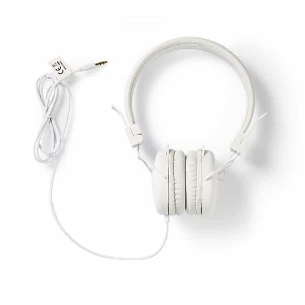 Nedis Langalliset Kuulokkeet | On-ear-kuulokkeet | Taitettava | 1,2 m:n Pyöreä Kaapeli | Valkoinen