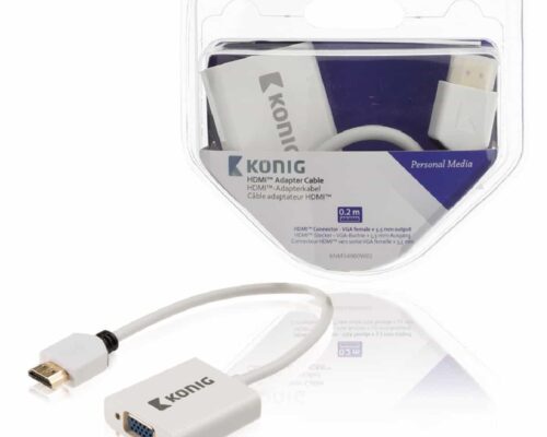 König adapterijohto HDMI- VGA +3,5 mm, 0.20m