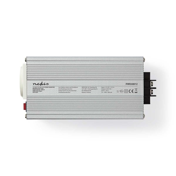 Nedis Invertteri, Muokattu Siniaalto | 12 V DC–230 V AC | 300 W | 1 x Schuko / 1 x USB-Lähtö