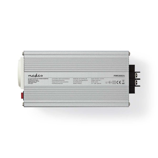 Nedis Invertteri, Muokattu Siniaalto | 24 V DC–230 V AC | 300 W | 1 x Schuko / 1 x USB-Lähtö