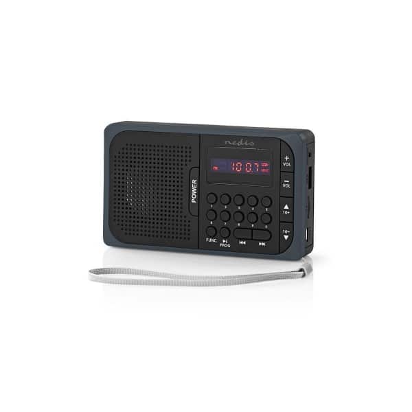 Nedis FM-Radio | 3,6 W | USB-Portti ja MicroSD-Korttipaikka | Musta/Harmaa