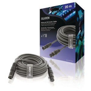 Sweex XLR Stereokaapeli XLR 3-Pin Uros – XLR 3-Pin Naaras 20.0 m Tummanharmaa