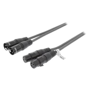 Sweex XLR Stereokaapeli 2x XLR 3-Pin Uros – 2x XLR 3-Pin Naaras 1.00 m Tummanharmaa