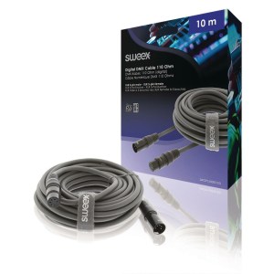 Sweex XLR Digitaalikaapeli XLR, 5-Nastainen Uros – XLR, 5-Nastainen Naaras 10.0 m Tummanharmaa