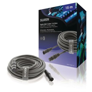 Sweex XLR Digitaalikaapeli XLR, 5-Nastainen Uros – XLR, 5-Nastainen Naaras 15.0 m Tummanharmaa