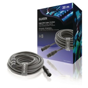 Sweex XLR Digitaalikaapeli XLR, 5-Nastainen Uros – XLR, 5-Nastainen Naaras 20.0 m Tummanharmaa