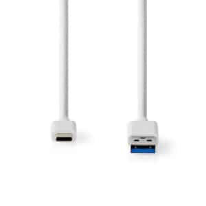Nedis USB 3.1 Cable (Gen2) | USB-C™ Male – A Male | 1.0 m | White