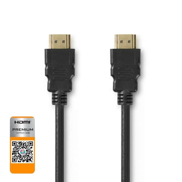 Nedis Premium High Speed HDMI™ -kaapeli, jossa Ethernet | HDMI™-Liitin – HDMI™-Liitin | 1,00 m | Musta
