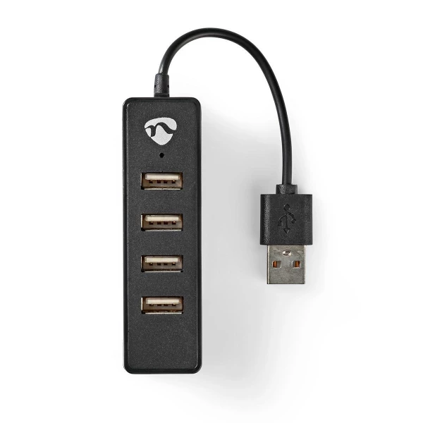 Nedis USB-Keskitin | 4-Porttinen | USB 2.0 | Musta
