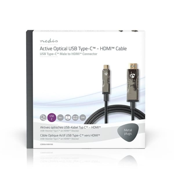 Nedis USB Type-C™ – HDMI™-Kaapeli | AOC | Type-C™-Urosliitin – HDMI™-Liitin | 10,0 m | Musta