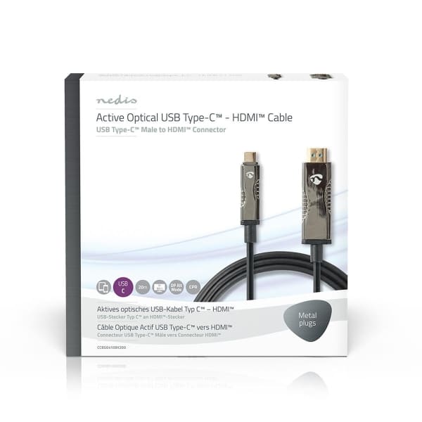 Nedis USB Type-C™ – HDMI™-Kaapeli | AOC | Type-C™-Urosliitin – HDMI™-Liitin | 20,0 m | Musta