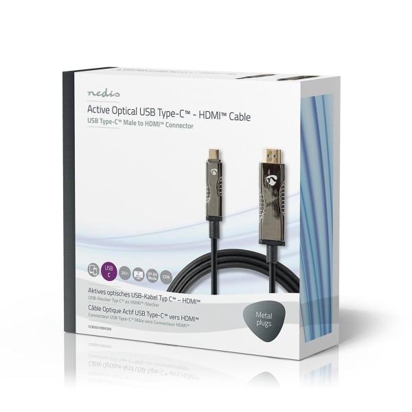Nedis USB Type-C™ – HDMI™-Kaapeli | AOC | Type-C™-Urosliitin – HDMI™-Liitin | 20,0 m | Musta