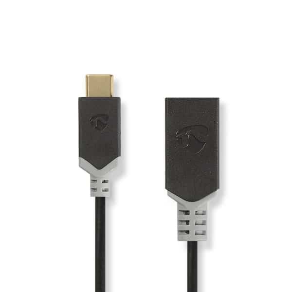 Nedis USB 3.0 -Kaapeli | Type-C, Uros - A, Naaras | 0,15 m | Antrasiitti