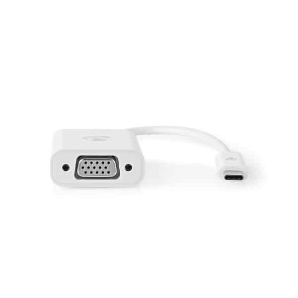 Nedis USB-C™-Sovitinkaapeli | USB-C™-Uros – VGA-Naaras | 0,2 m | Valkoinen