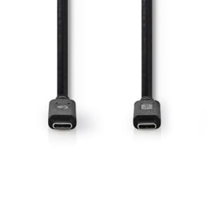 Nedis USB kaapeli | USB 2.0 | USB-C™ Uros | USB-B Uros | 480 Mbps | Niklattu | 1.00 m | Pyöreä | PVC | Musta | Label