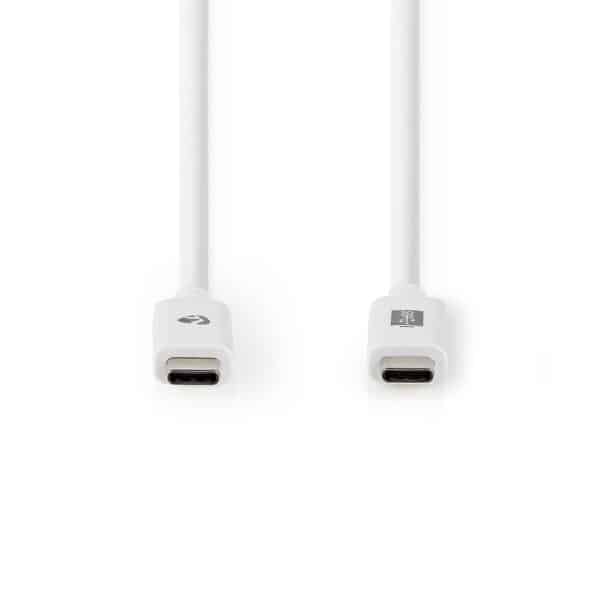 Nedis USB 3.1 -Kaapeli (Gen2) | USB-C™ -Urosliitin – USB-C™ -Urosliitin | 1,0 m | Valkoinen