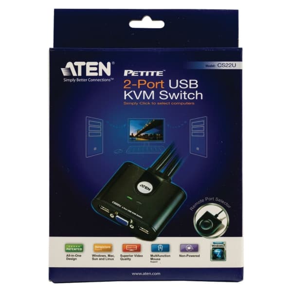 Aten 2-Väylä KVM Switch Musta