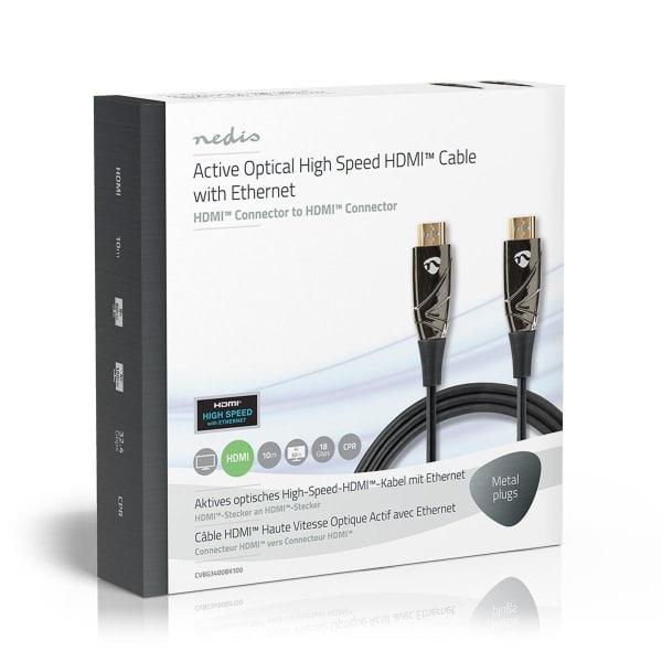 Nedis High Speed HDMI™ -Kaapeli, jossa Ethernet | AOC | HDMI™-Liitin – HDMI™-Liitin | 10,0 m | Musta